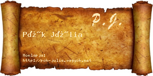 Pók Júlia névjegykártya
