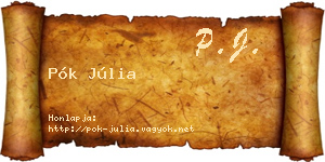 Pók Júlia névjegykártya